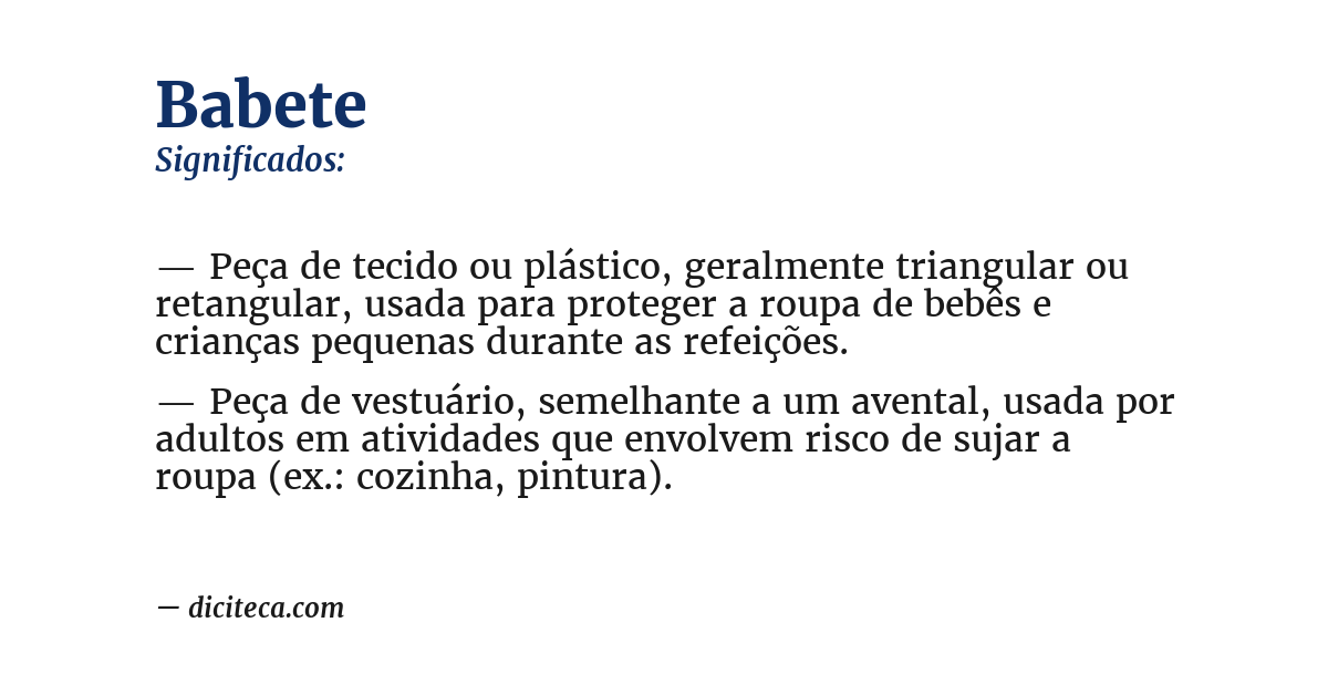 Significado de babete