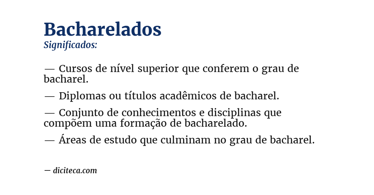 Significado de bacharelados