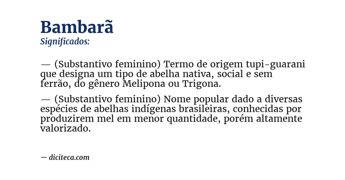 Significado de bambarã