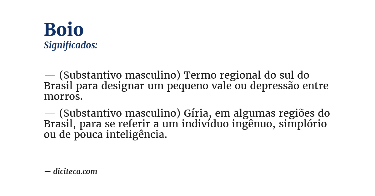 Significado de boio
