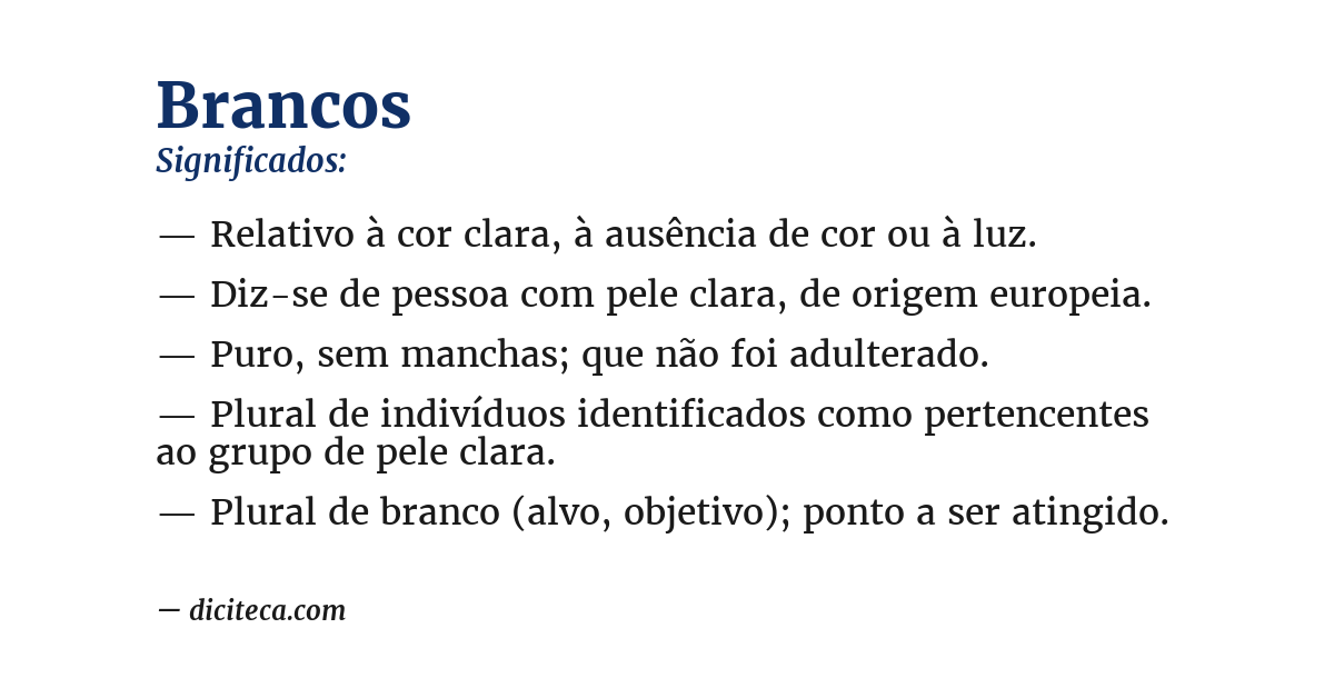 Significado de brancos