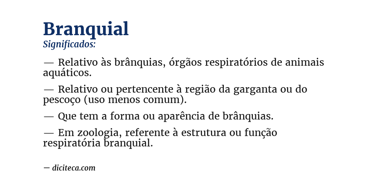 Significado de branquial