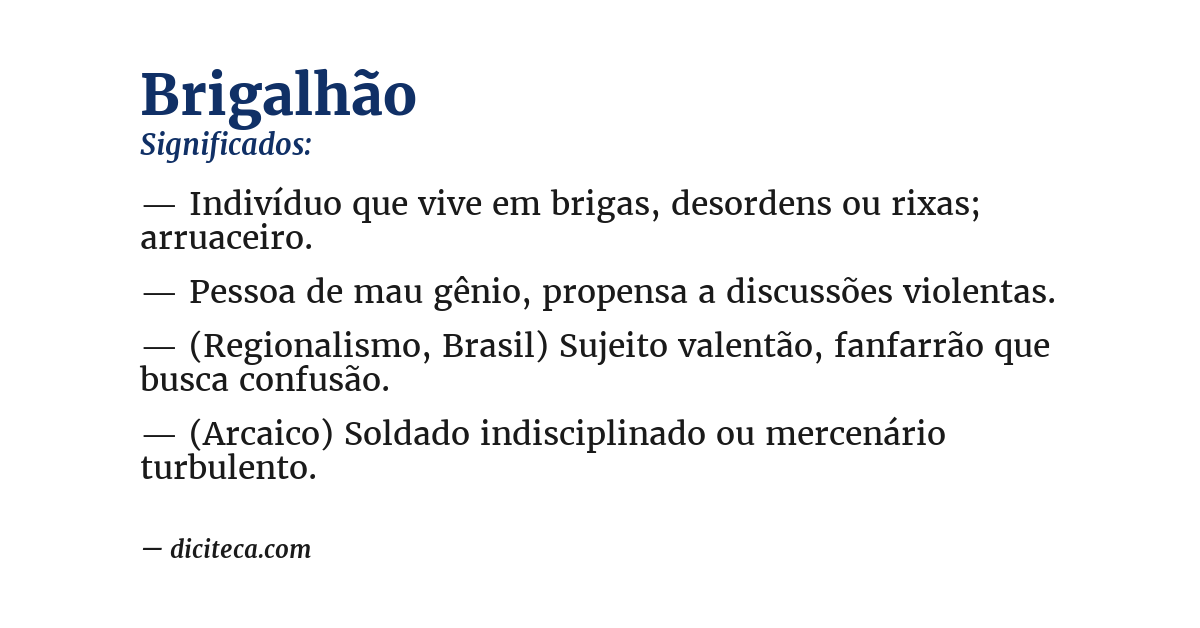 Significado de brigalhão