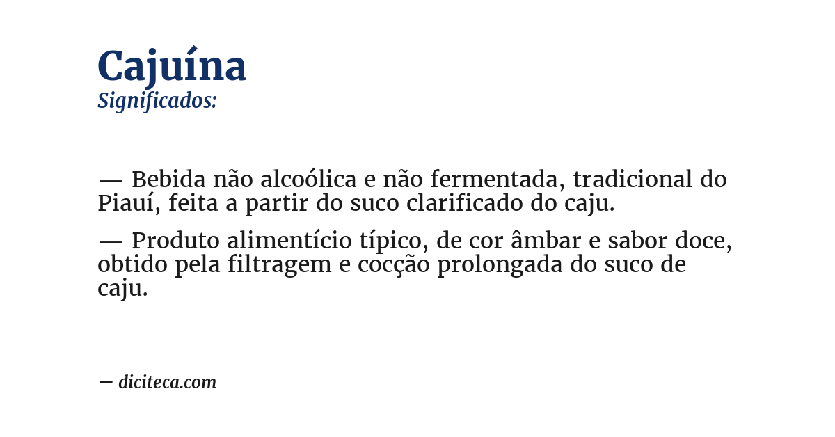 Significado de cajuína