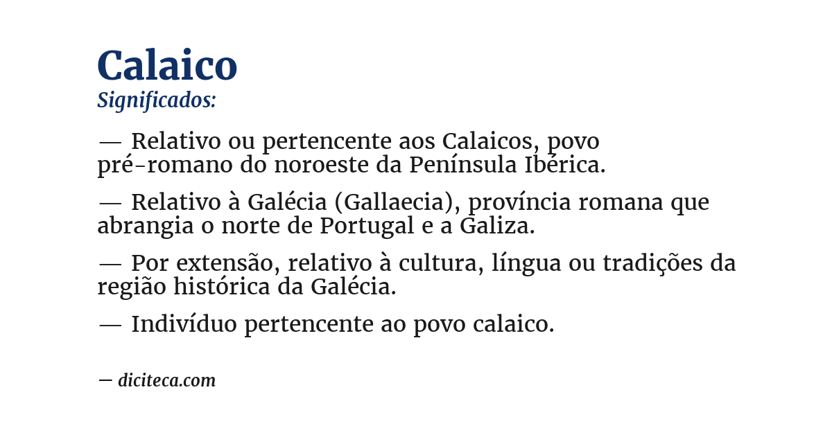 Significado de calaico