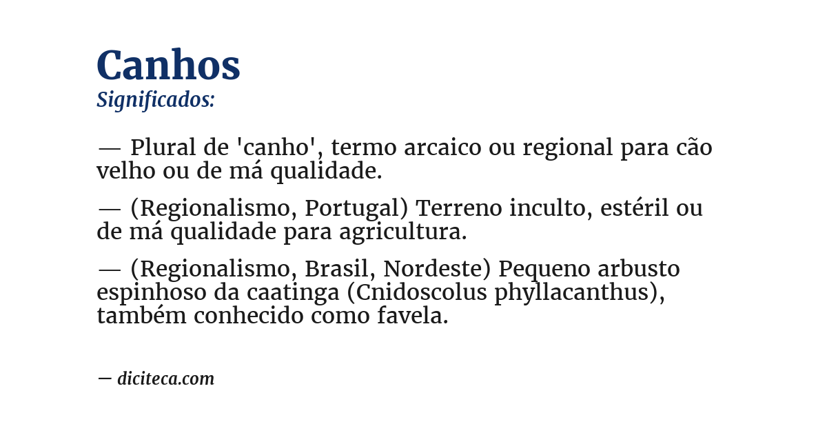 Significado de canhos