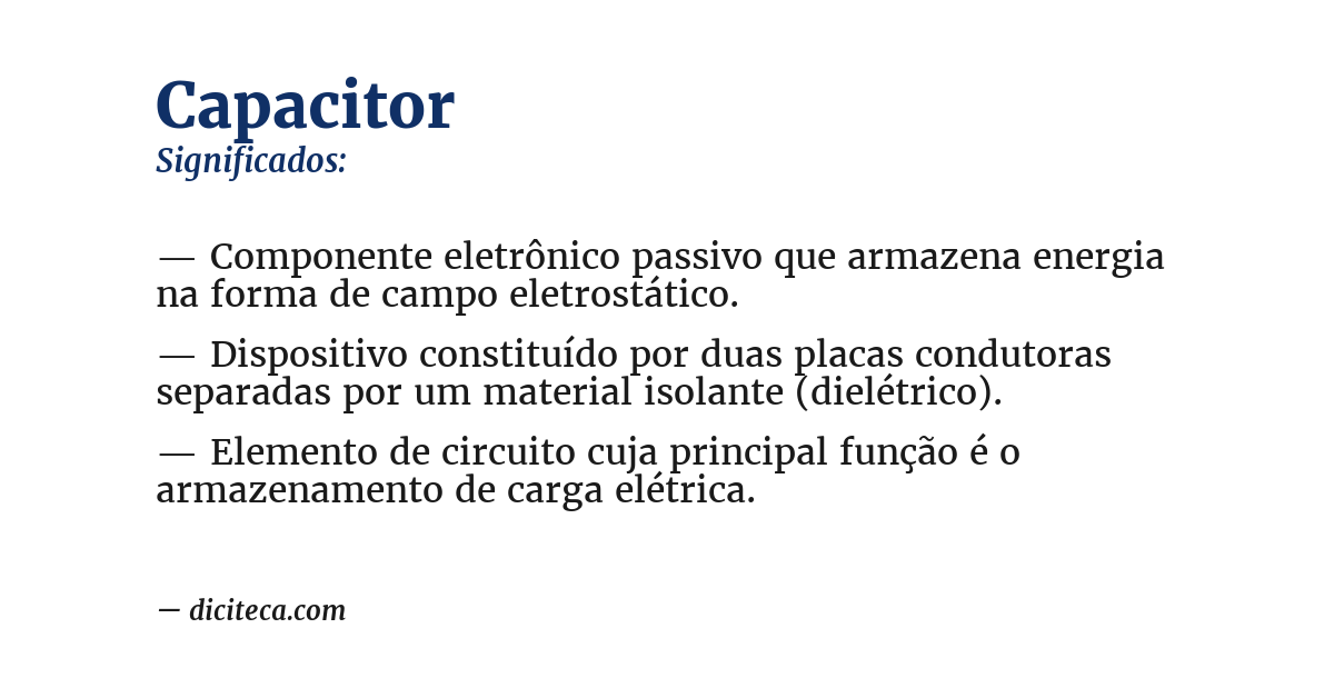 Significado de capacitor