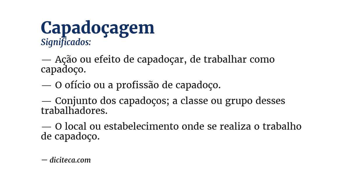 Significado de capadoçagem