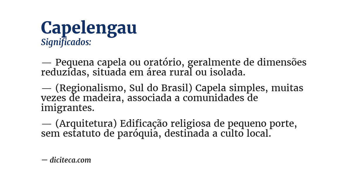 Significado de capelengau