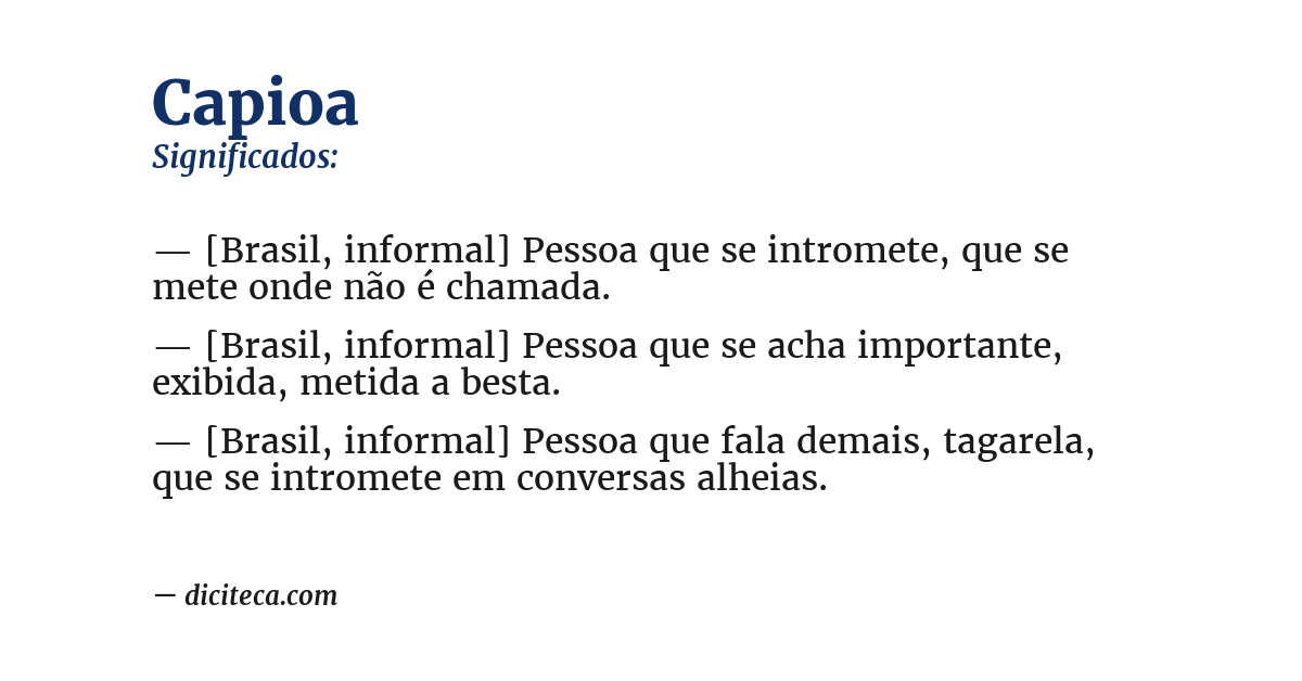 Significado de capioa