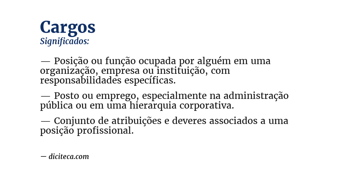 Significado de cargos