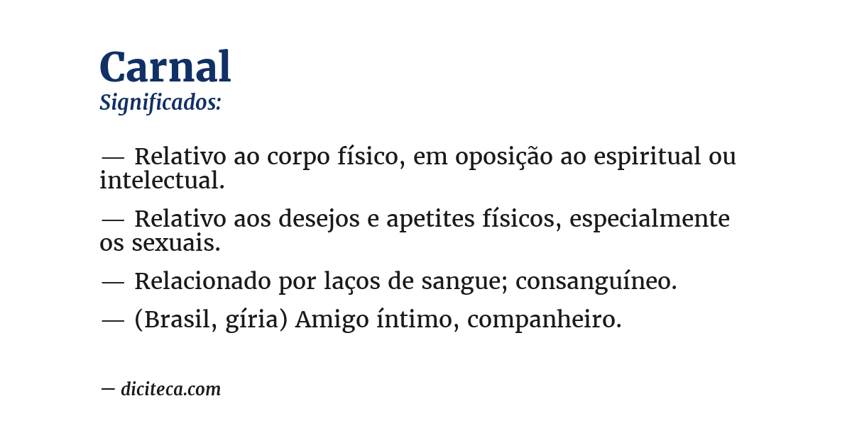 Significado de carnal