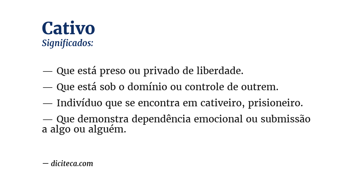 Significado de cativo