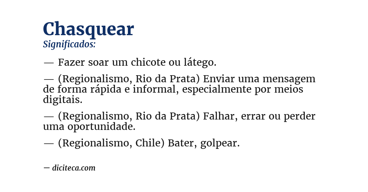 Significado de chasquear