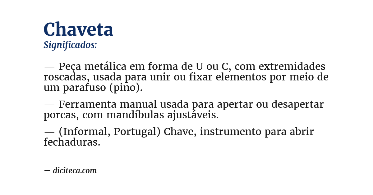 Significado de chaveta