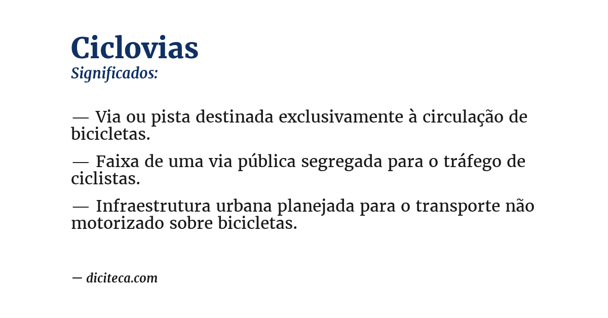 Significado de ciclovias