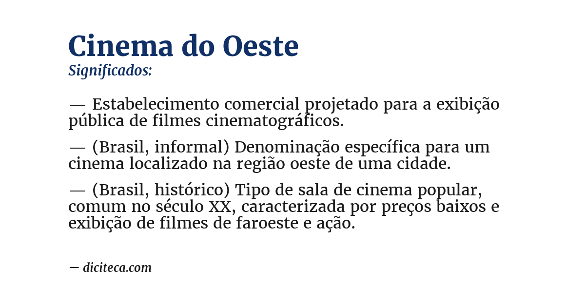 Significado de cinema do oeste