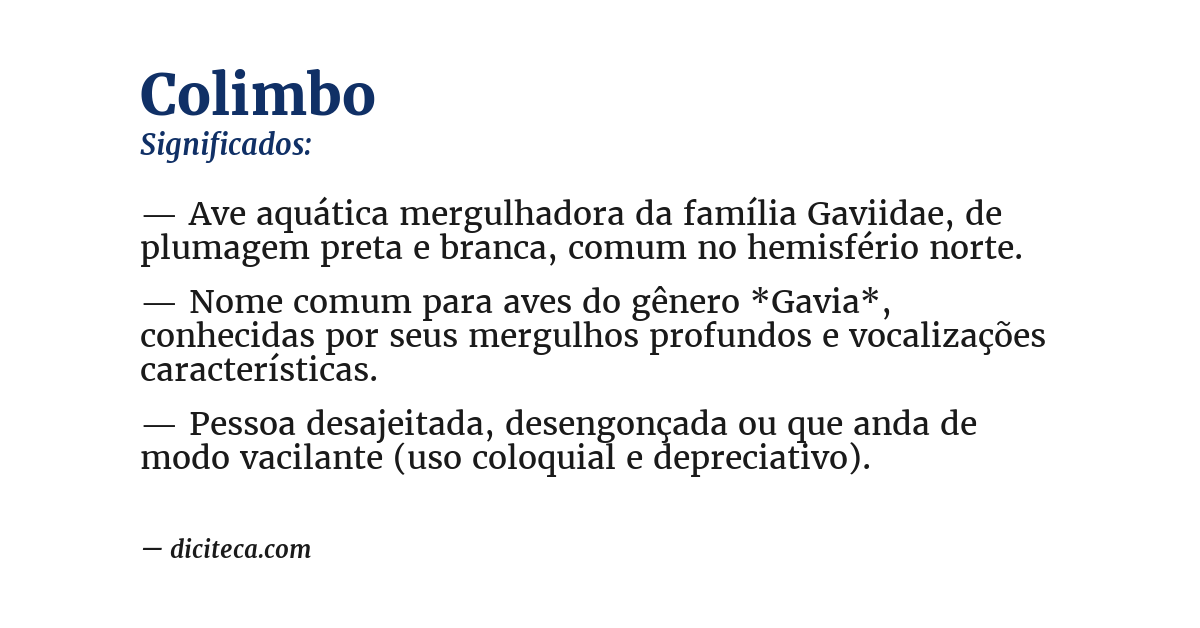 Significado de colimbo