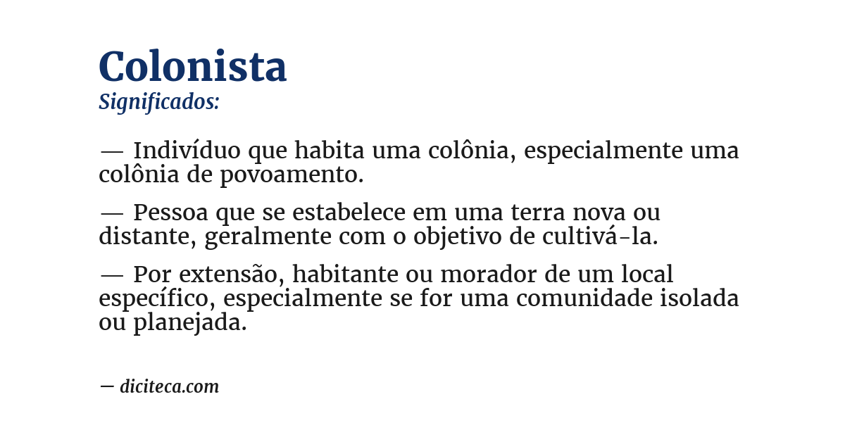 Significado de colonista