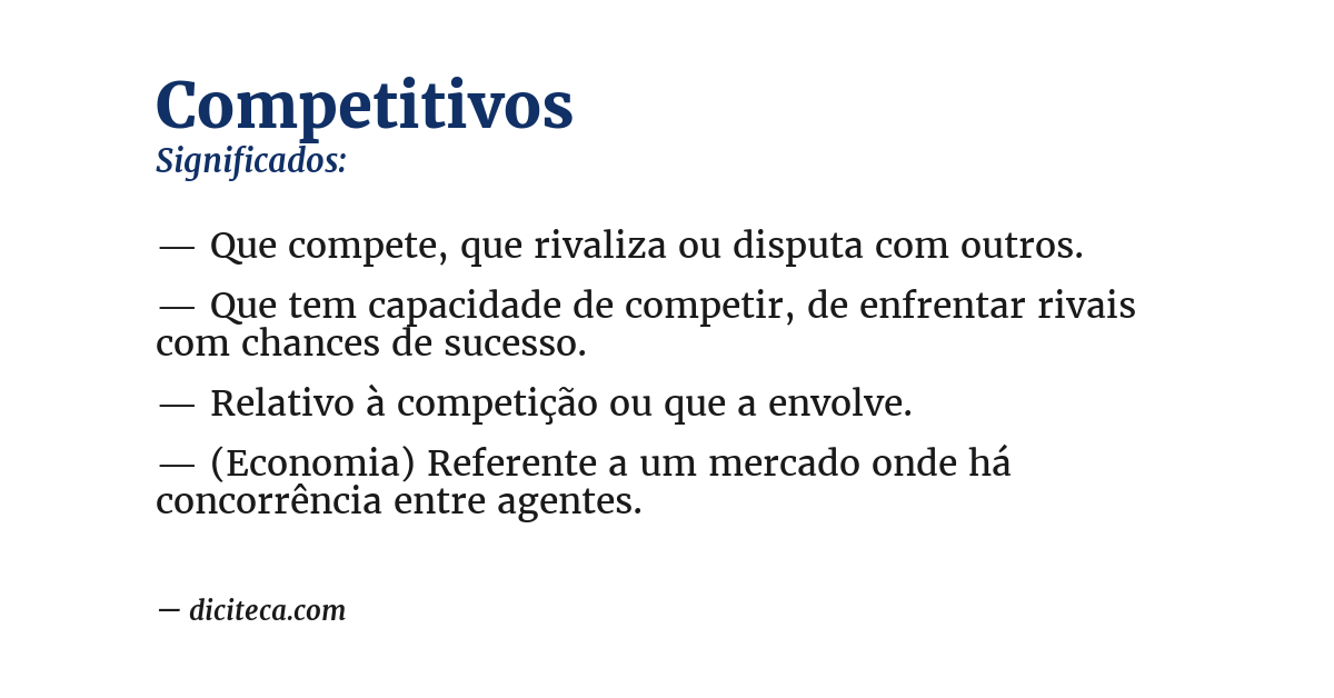 Significado de competitivos
