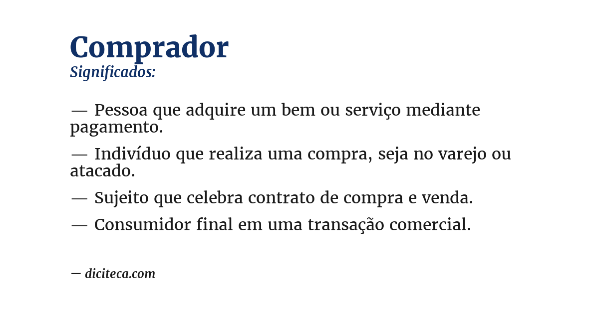 Significado de comprador