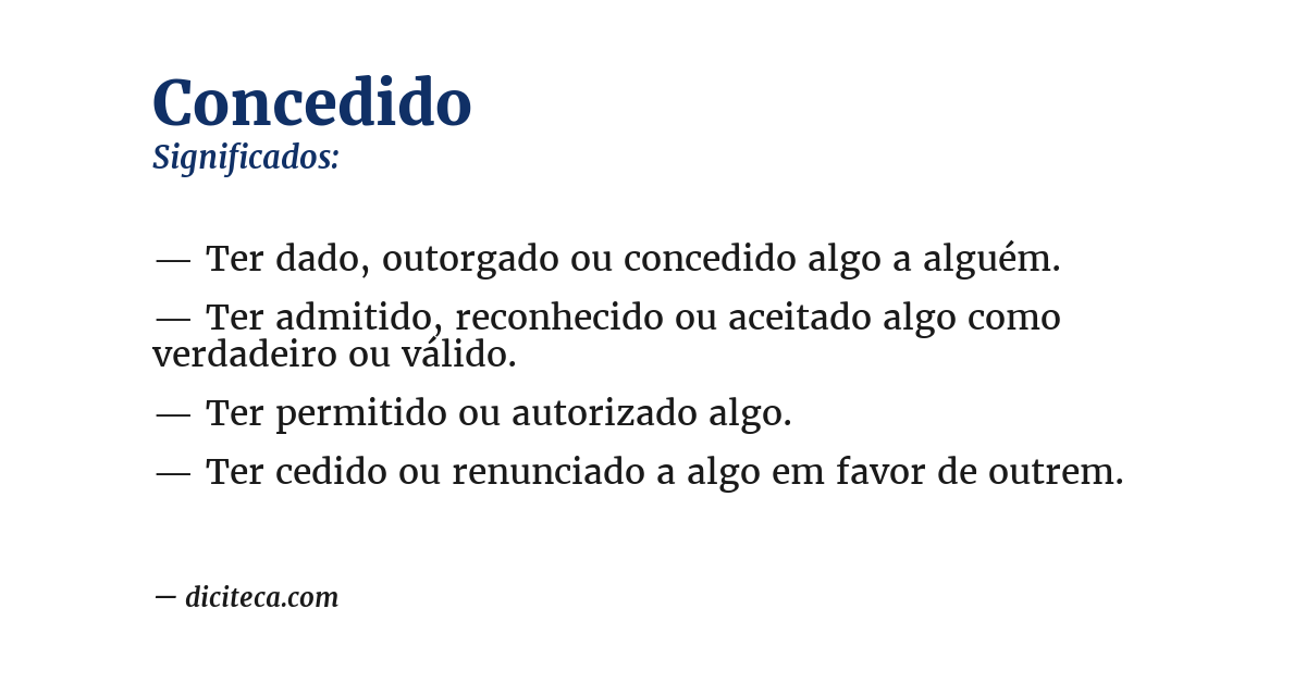 Significado de concedido