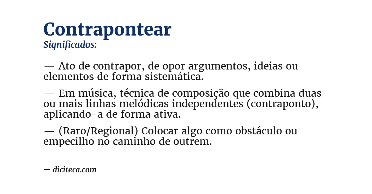 Significado de contrapontear