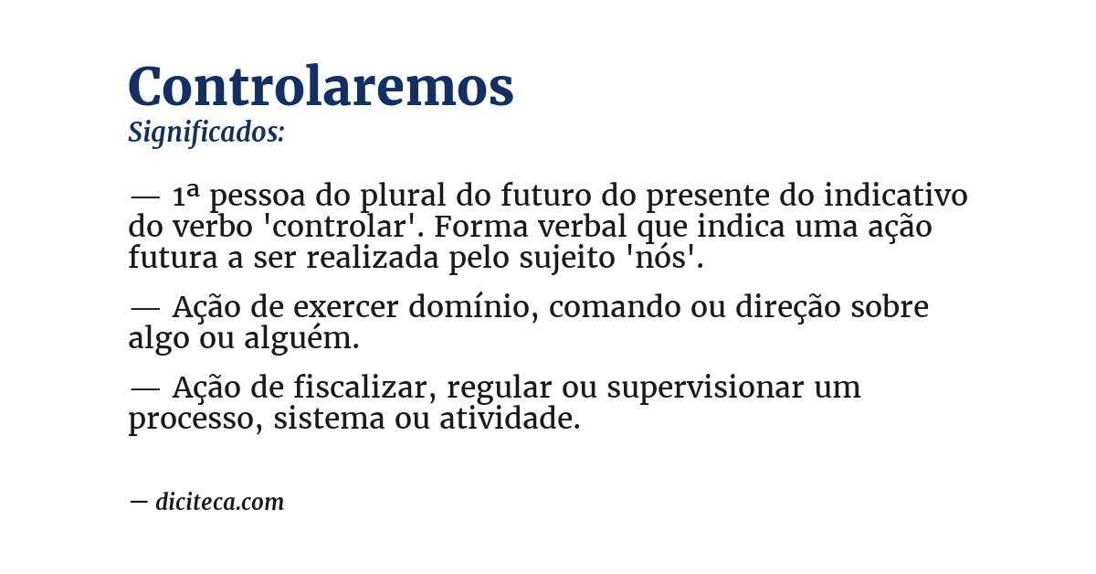 Significado de controlaremos