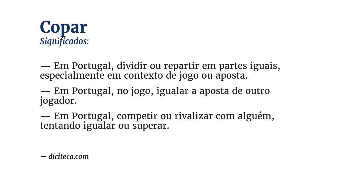 Significado de copar