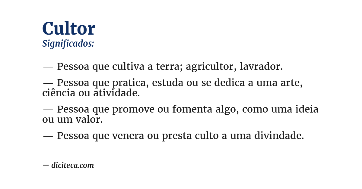 Significado de cultor