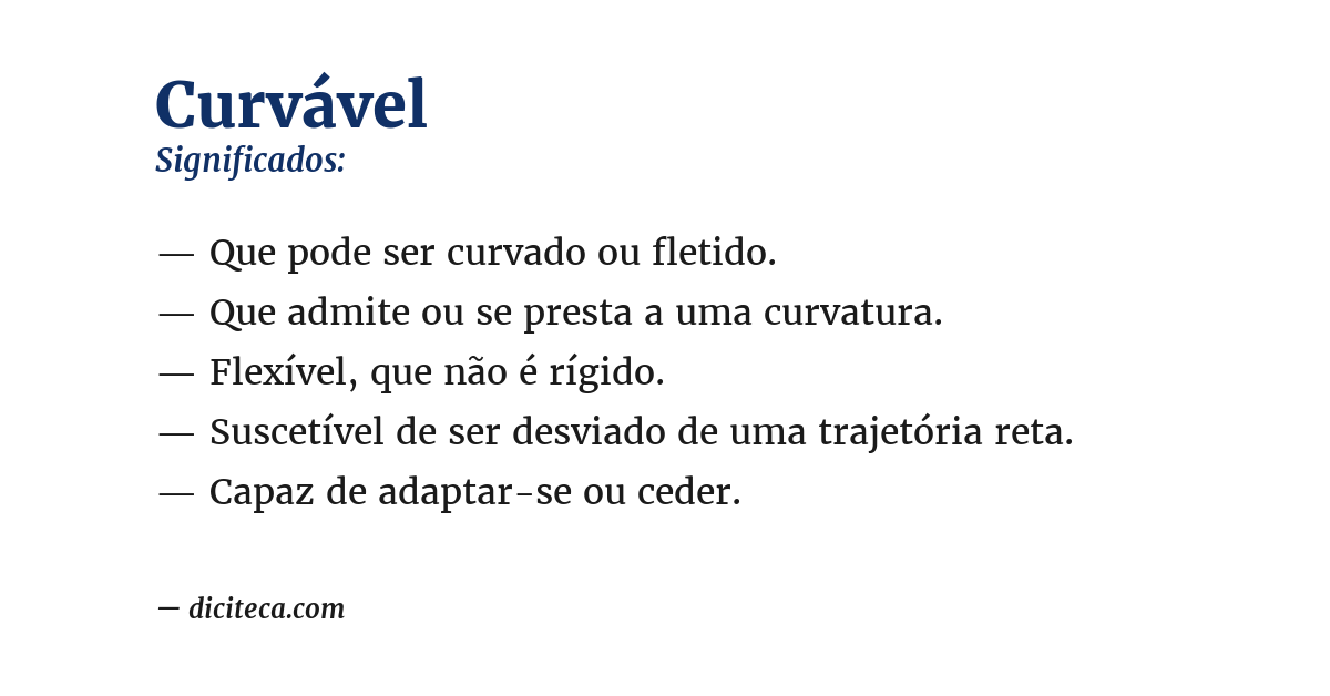 Significado de curvável