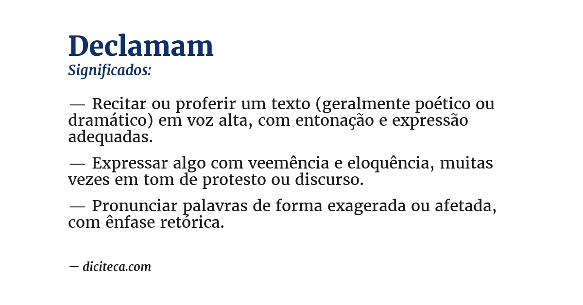 Significado de declamam