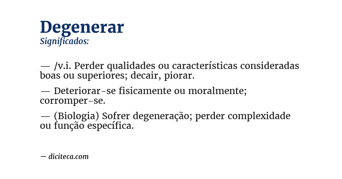 Significado de degenerar