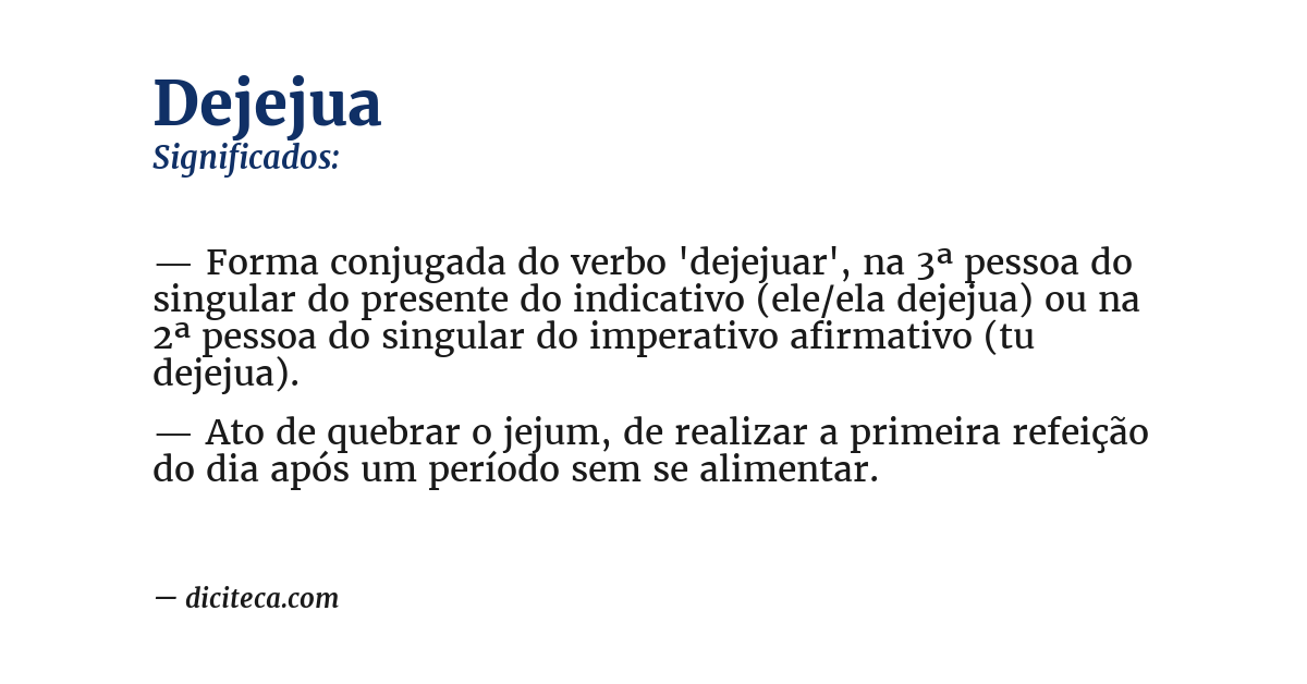 Significado de dejejua