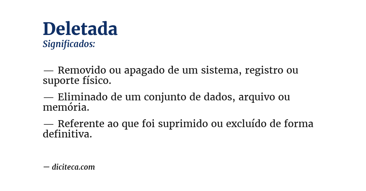 Significado de deletada