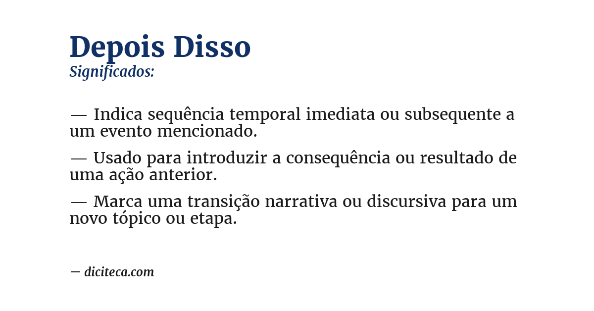 Significado de depois disso