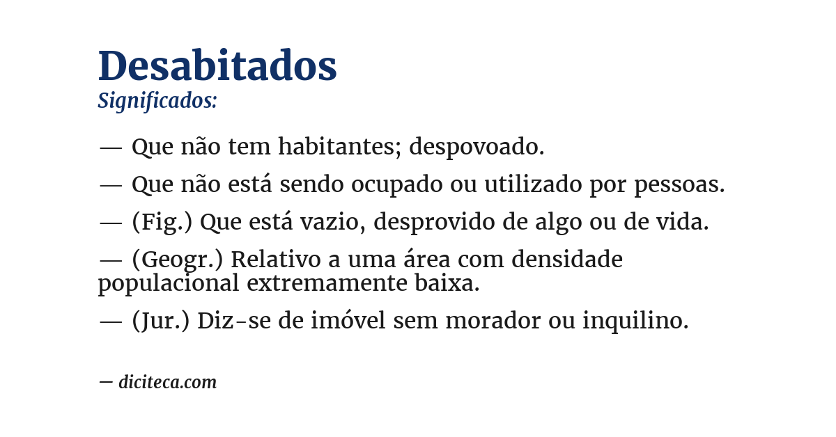 Significado de desabitados