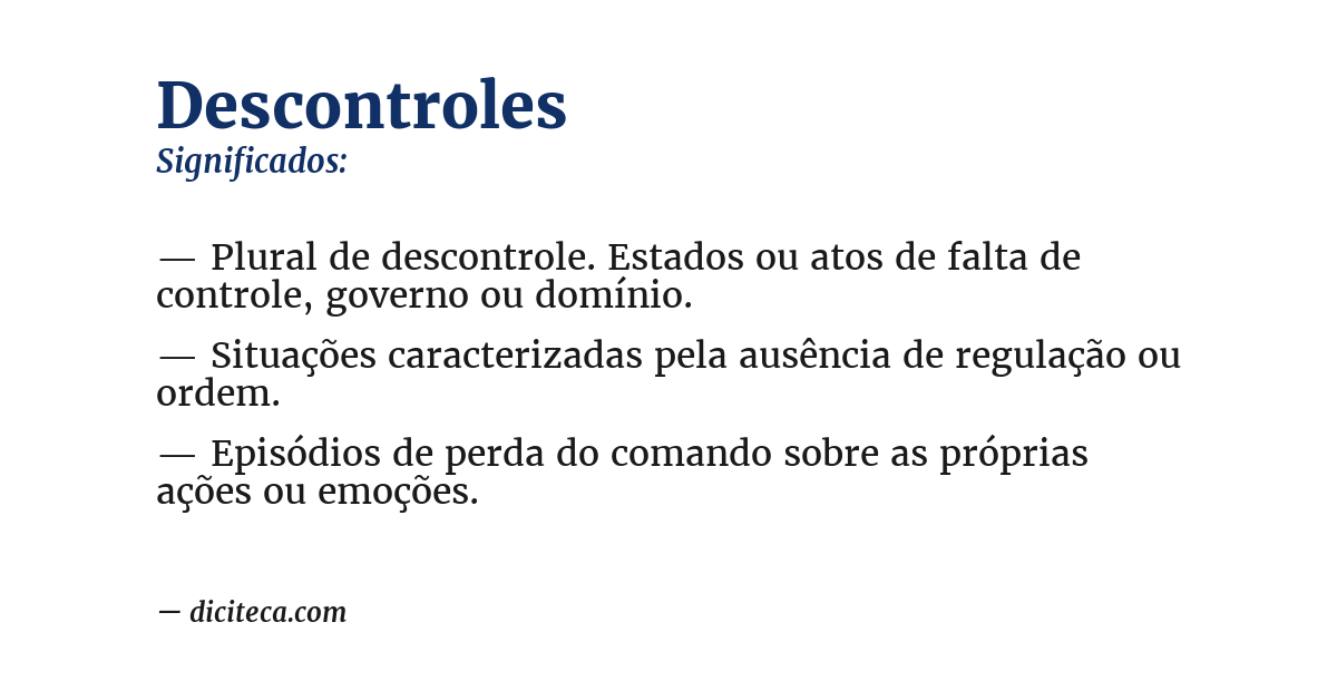 Significado de descontroles