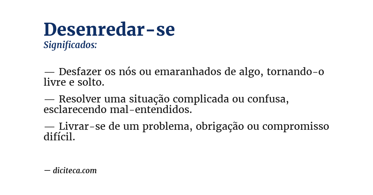 Significado de desenredar-se