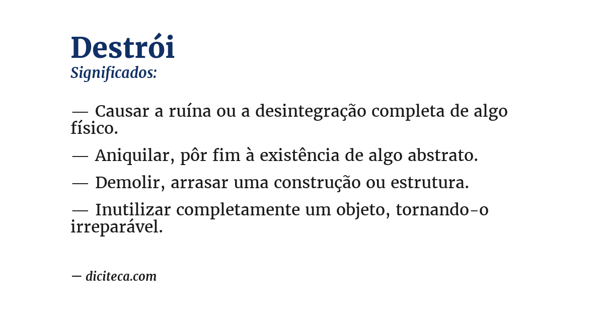 Significado de destrói