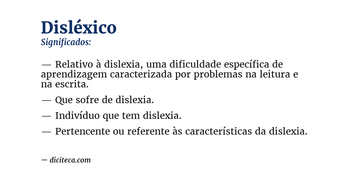 Significado de disléxico