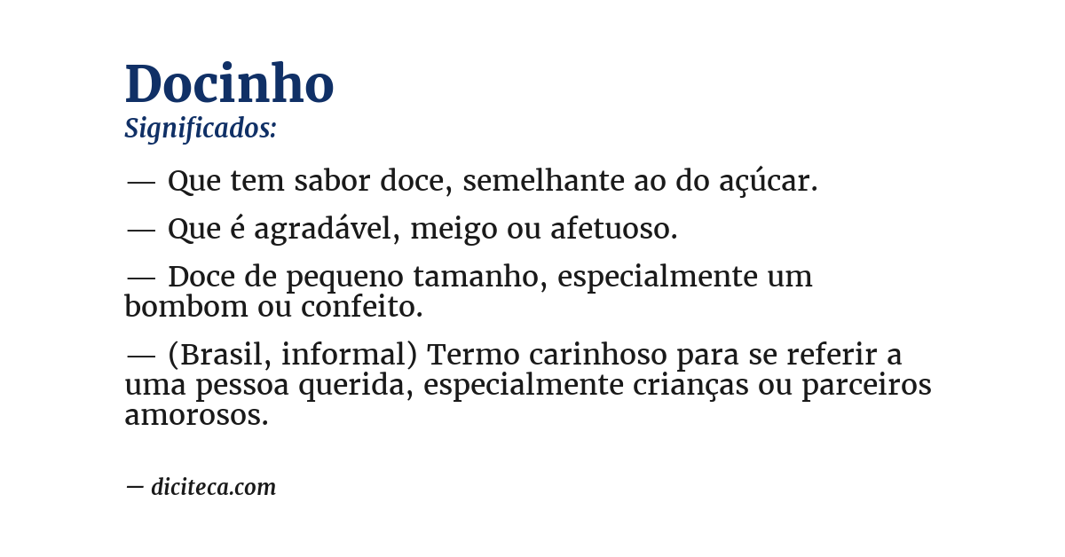 Significado de docinho