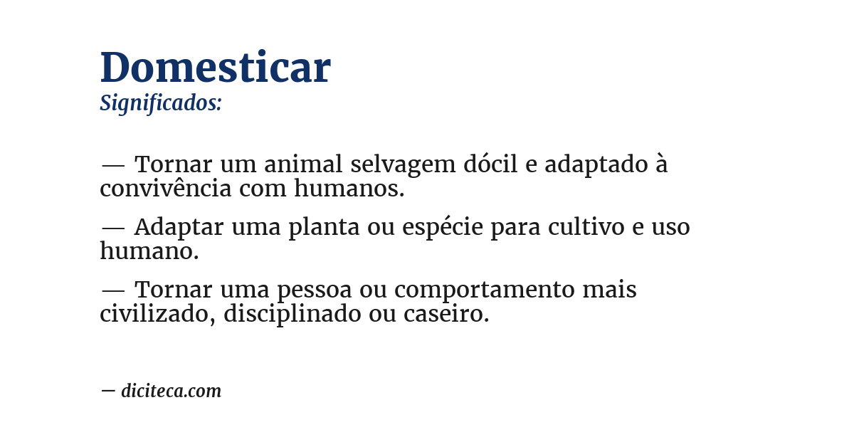 Significado de domesticar