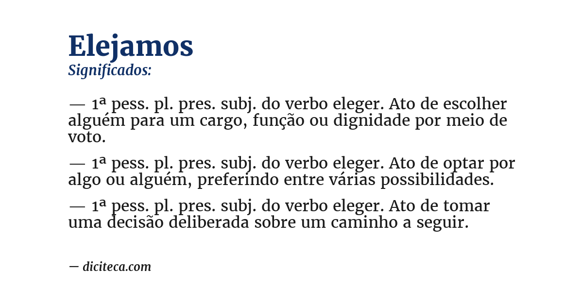 Significado de elejamos