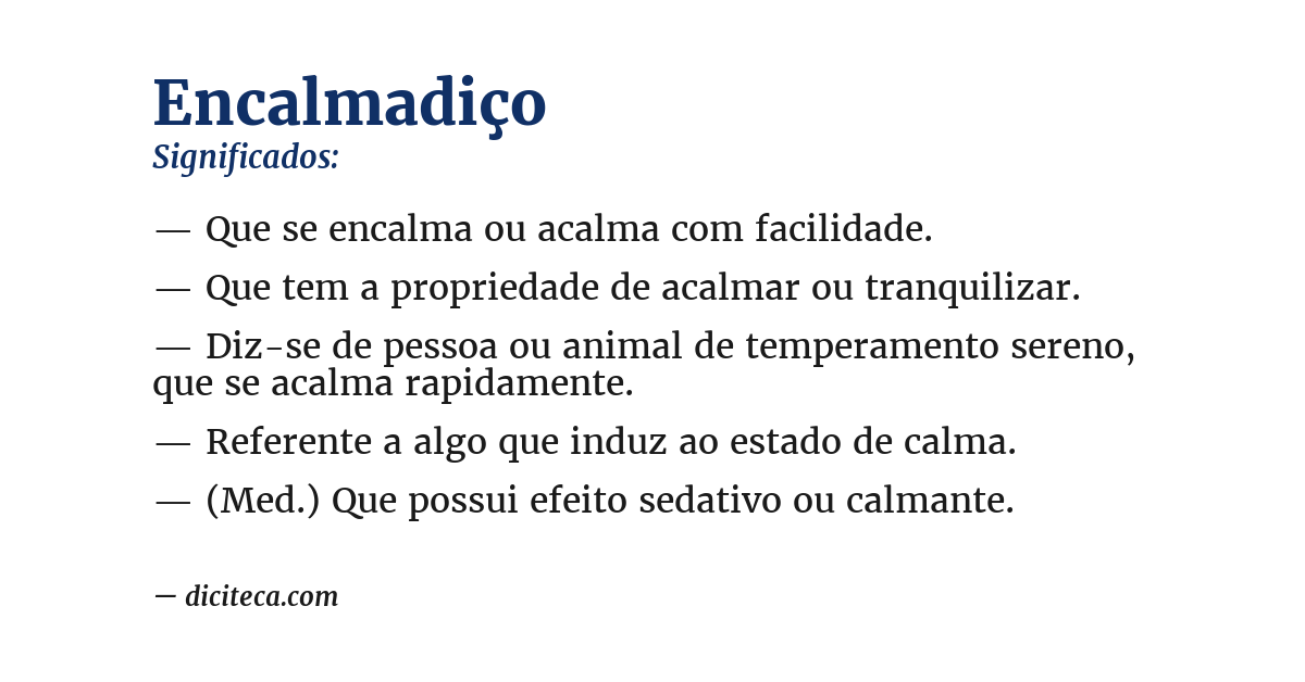 Significado de encalmadiço