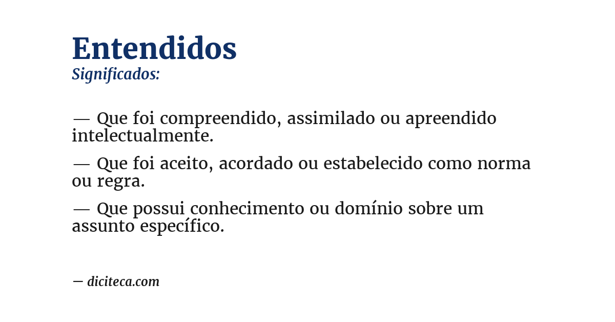 Significado de entendidos