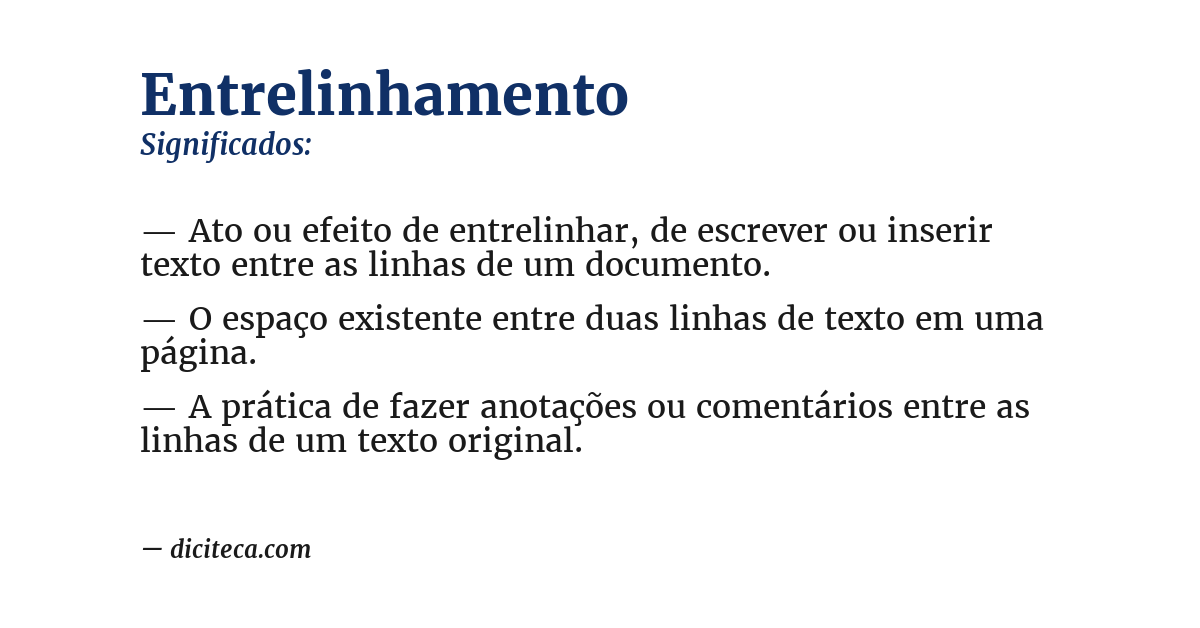 Significado de entrelinhamento