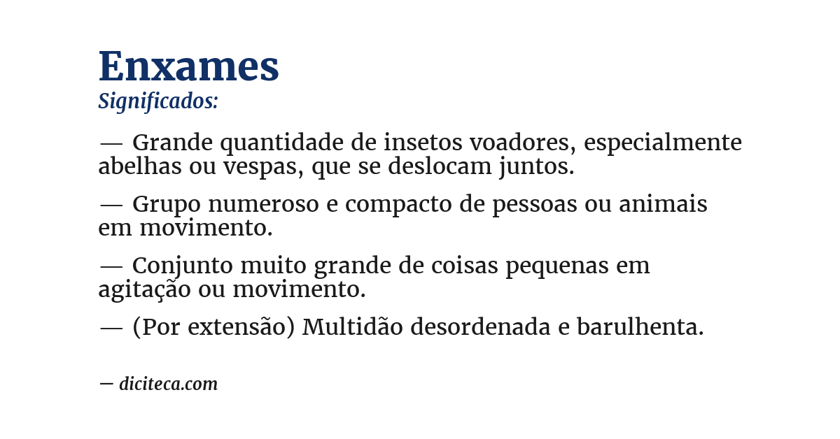 Significado de enxames