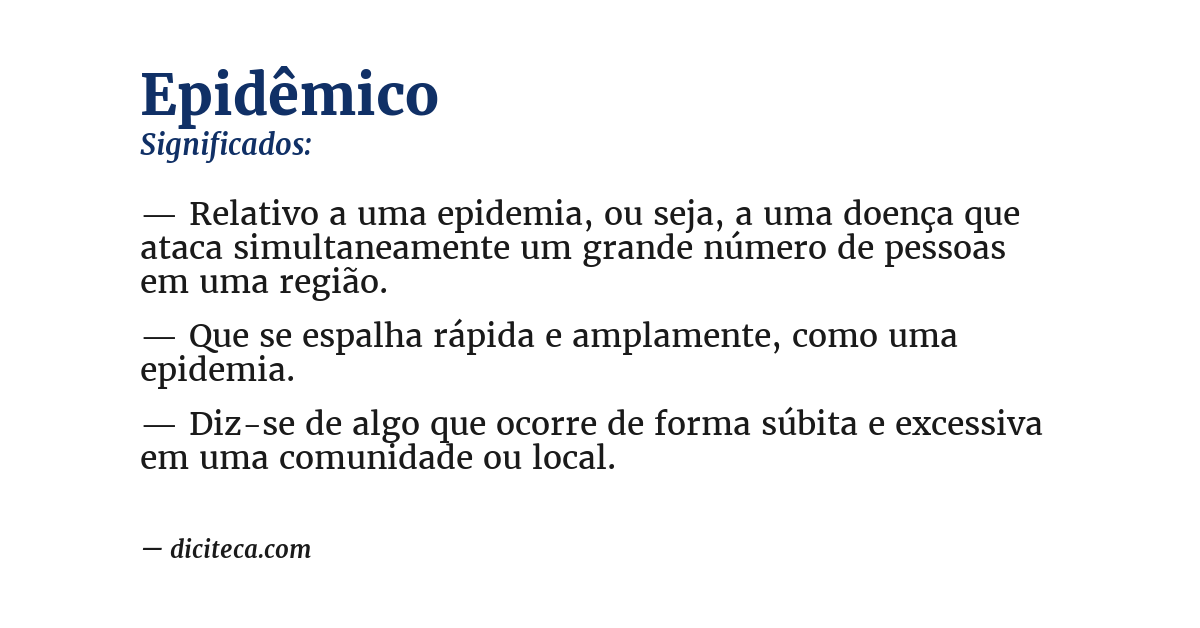 Significado de epidêmico