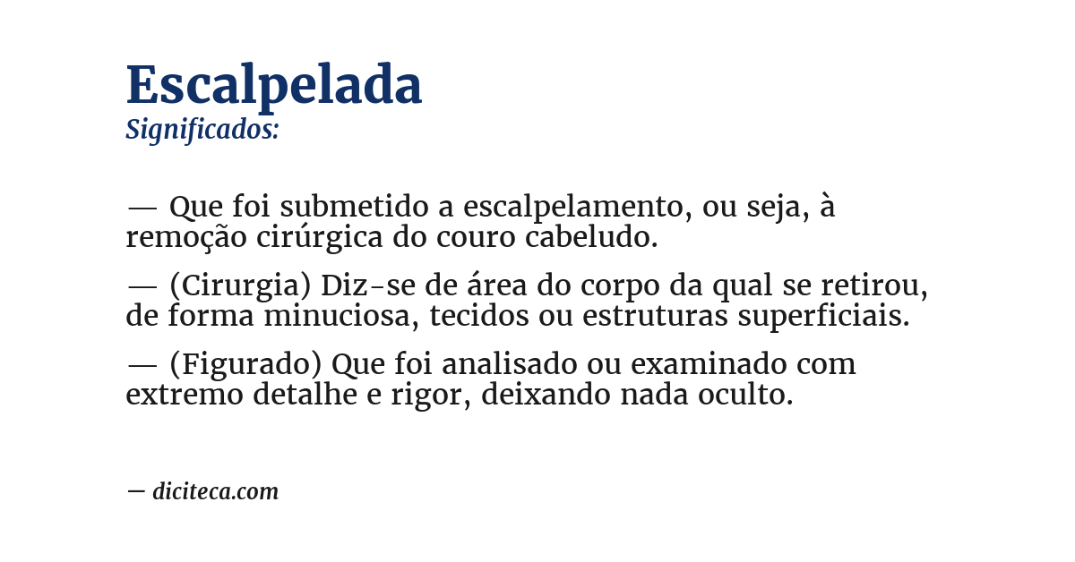 Significado de escalpelada